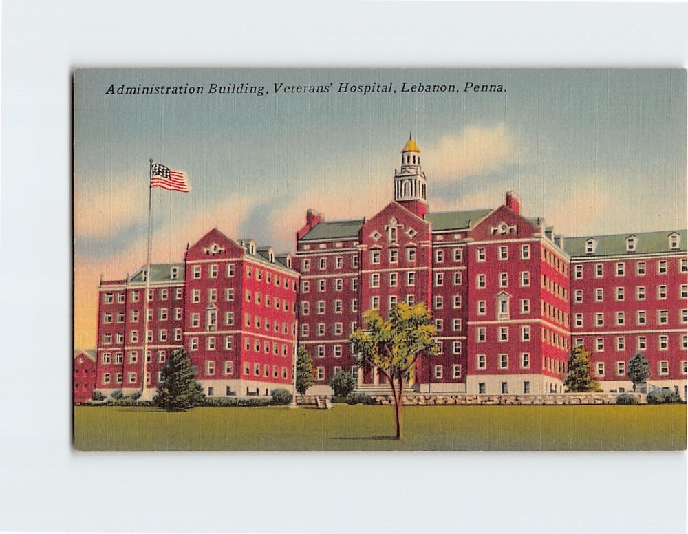 Postcard Administration Building Veterans' Hospital Lebanon Pennsylvania USA