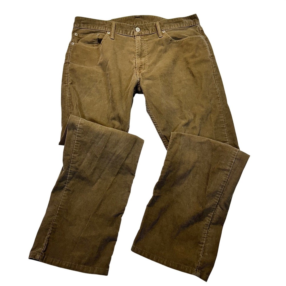 Levis 514 Straight Fit Corduroy Pants Mens 36x30 Brown Cords Casual Preppy