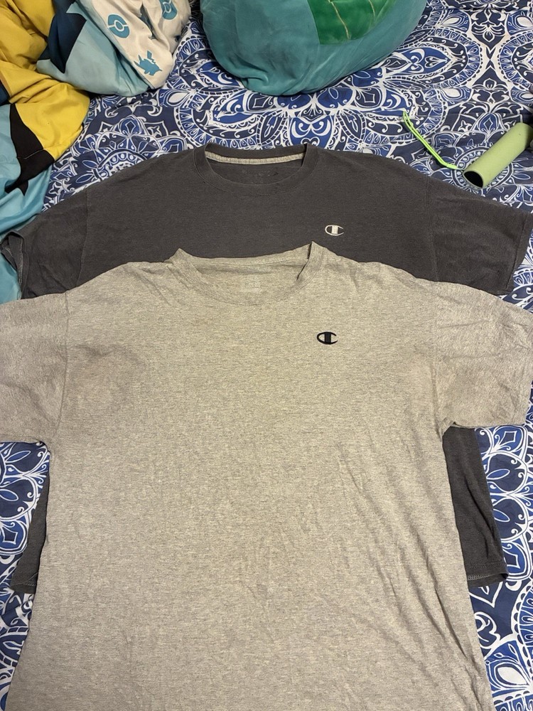 Champion T Shirts Light Grey and Dark Grey Men’s Medium Size M Lot of 2 Used