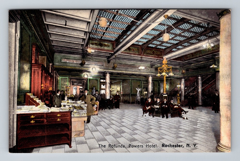 Rochester NY-New York, The Rotunda, Powers Hotel Vintage Postcard
