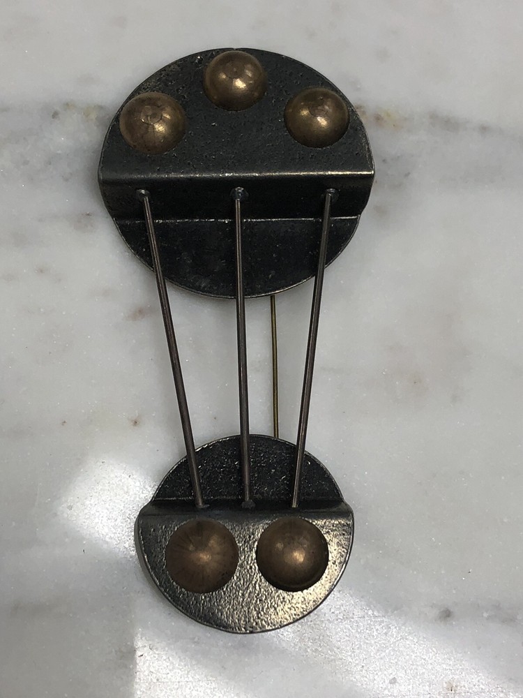 Steampunk Industrial Copper Steel Vintage MCM Brooch Pin-image