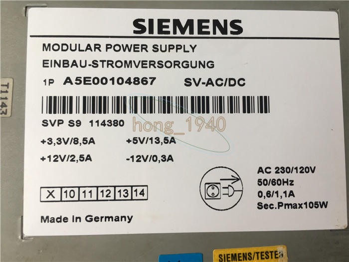 1PC USED Siemens A5E00104867 POWER SUPPLY