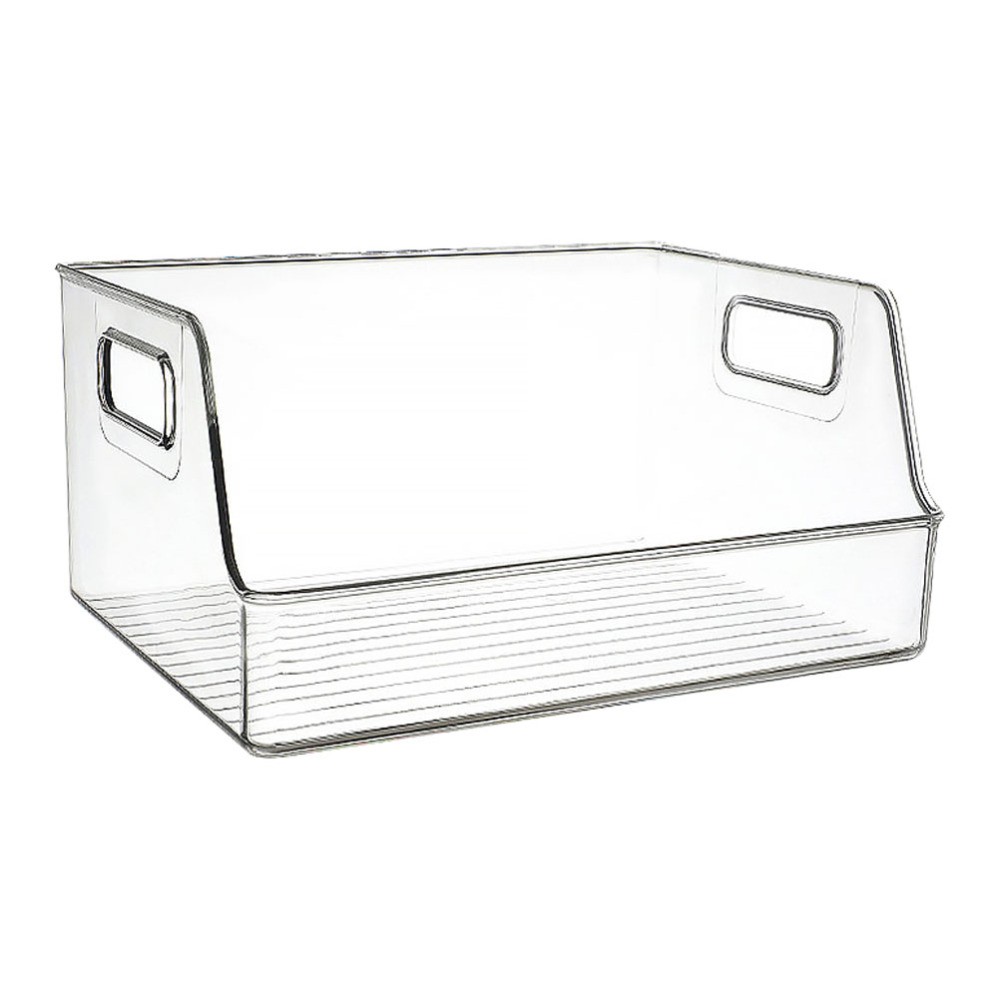 Clear Plastic Book Storage Box for Students and Office Organizers  