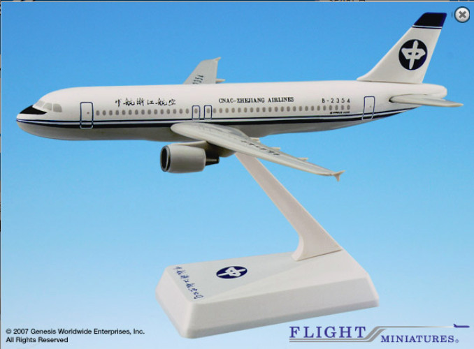 Flight Miniatures Zhejiang Airlines A320-200 1:200 Scale Model Airplane