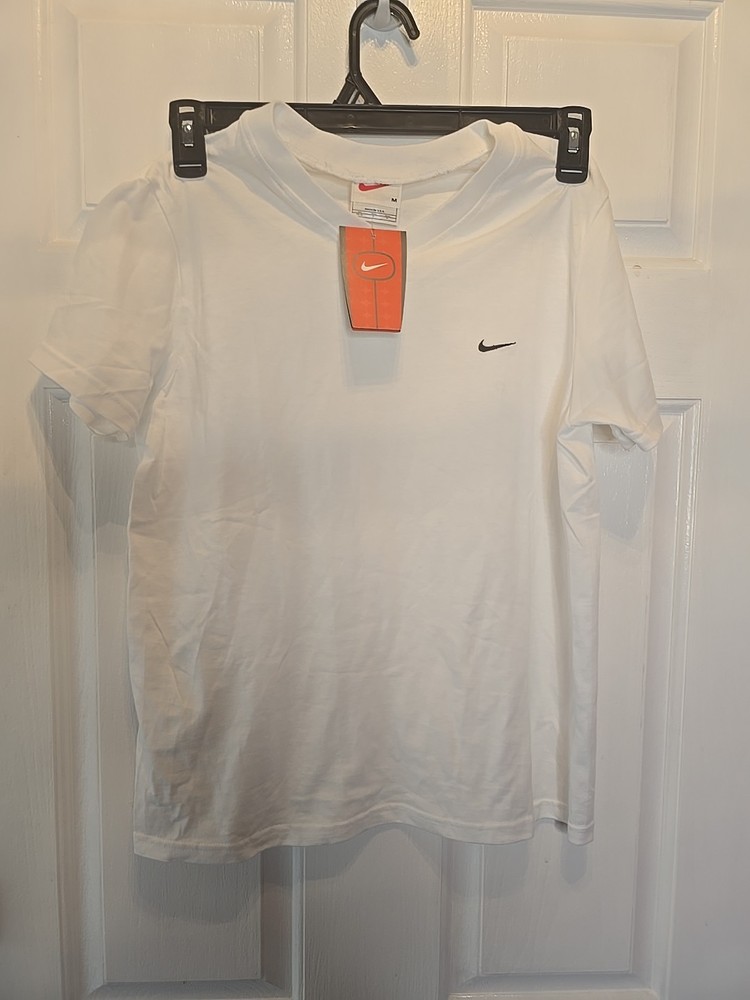 NWT Vintage Nike Shirt Women's Medium White V Neck Tshirt  Circa 1990s