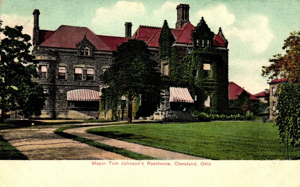 Postcard Mayor Tom Johnson's residence, Cleveland, Ohio