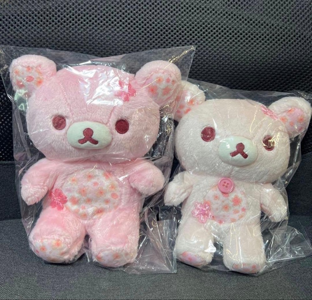 Rilakkuma Sakura Plush Set 2pc Cherry Blossom Korilakkuma Collectible
