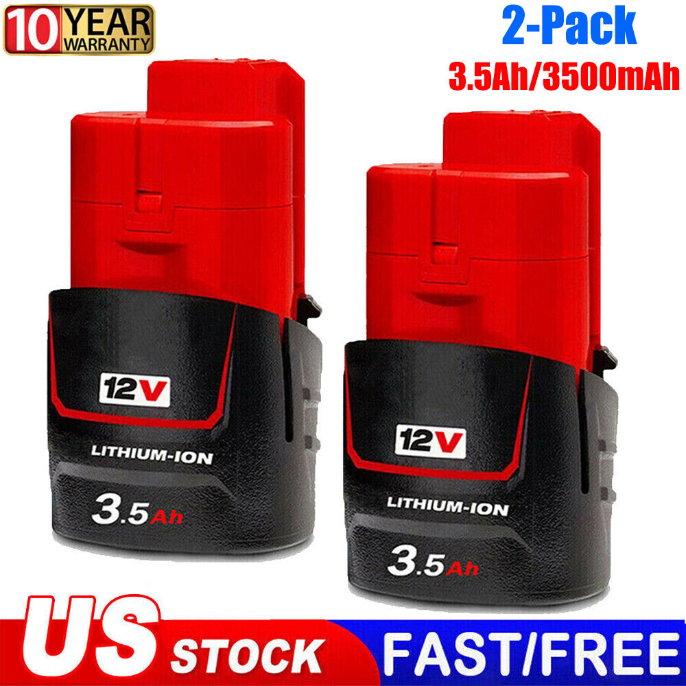 2-Pack Milwaukee M12 12V 3.5Ah Li-Ion Battery 48-11-2430 Brand New