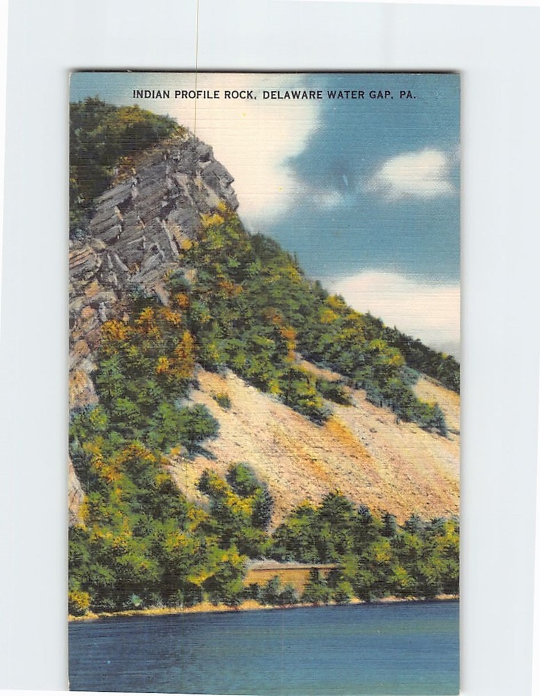 Postcard Indian Profile Rock Delaware Water Gap Pennsylvania