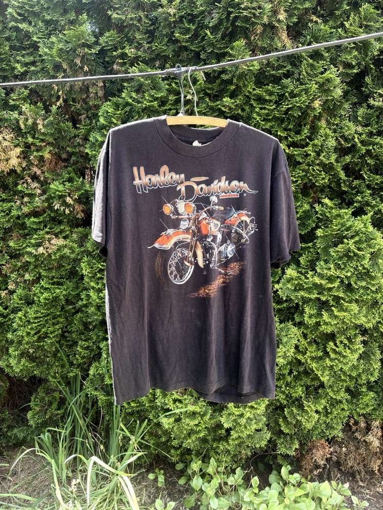 Vintage 80s Harley-Davidson T-Shirt Motorcycle Single-Stitch Faded XL
