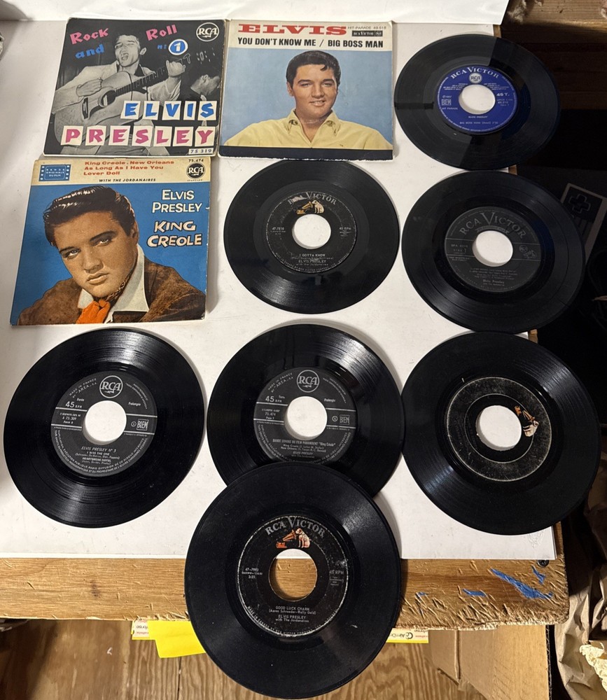 ELVIS PRESLEY RCA 45 LOT 7 PICTURE SLEEVES Rock & Roll King Creole Big Boss Man