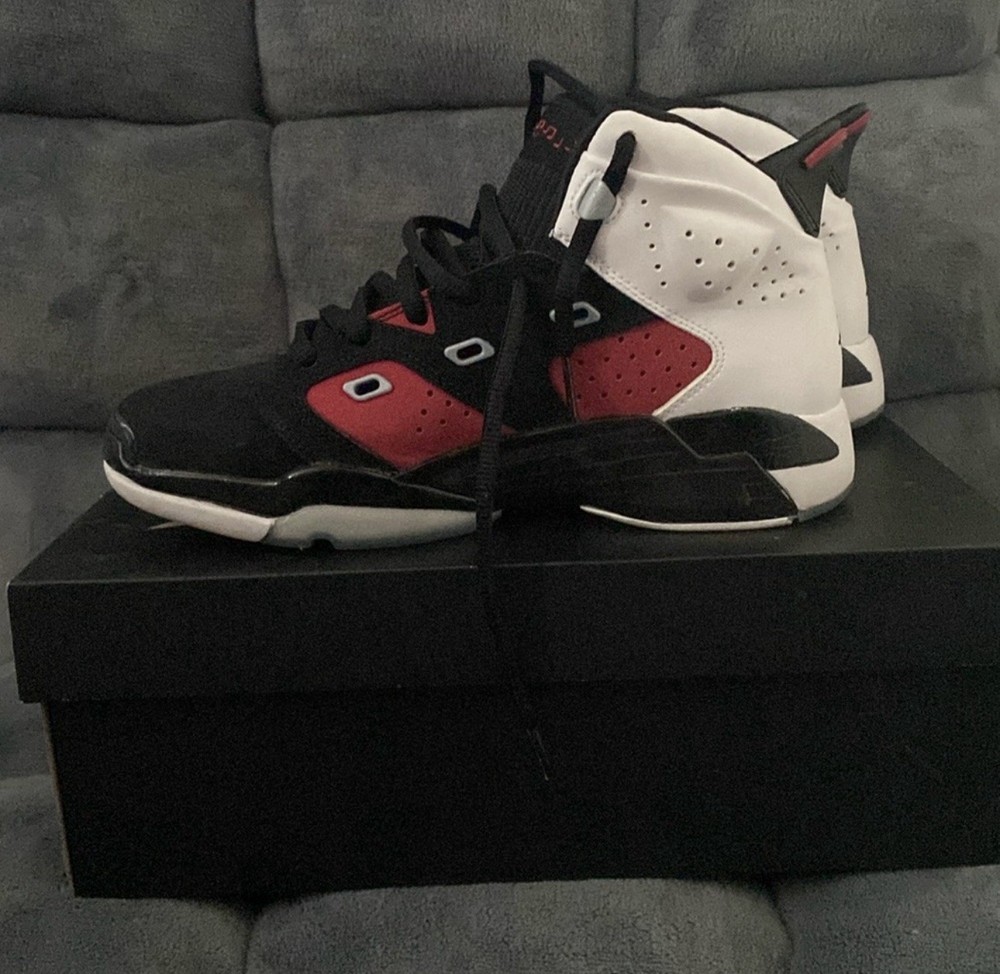 Size 7 (GS) Jordan 6-17-23 Mid Carmine Red White Black Used with Box Fast Ship