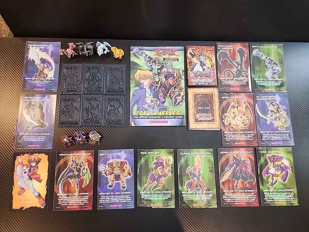 Yu-Gi-Oh Mixed Item Lot, Labeling Pins, Plastic Cards, Monster Guide, Rule Book