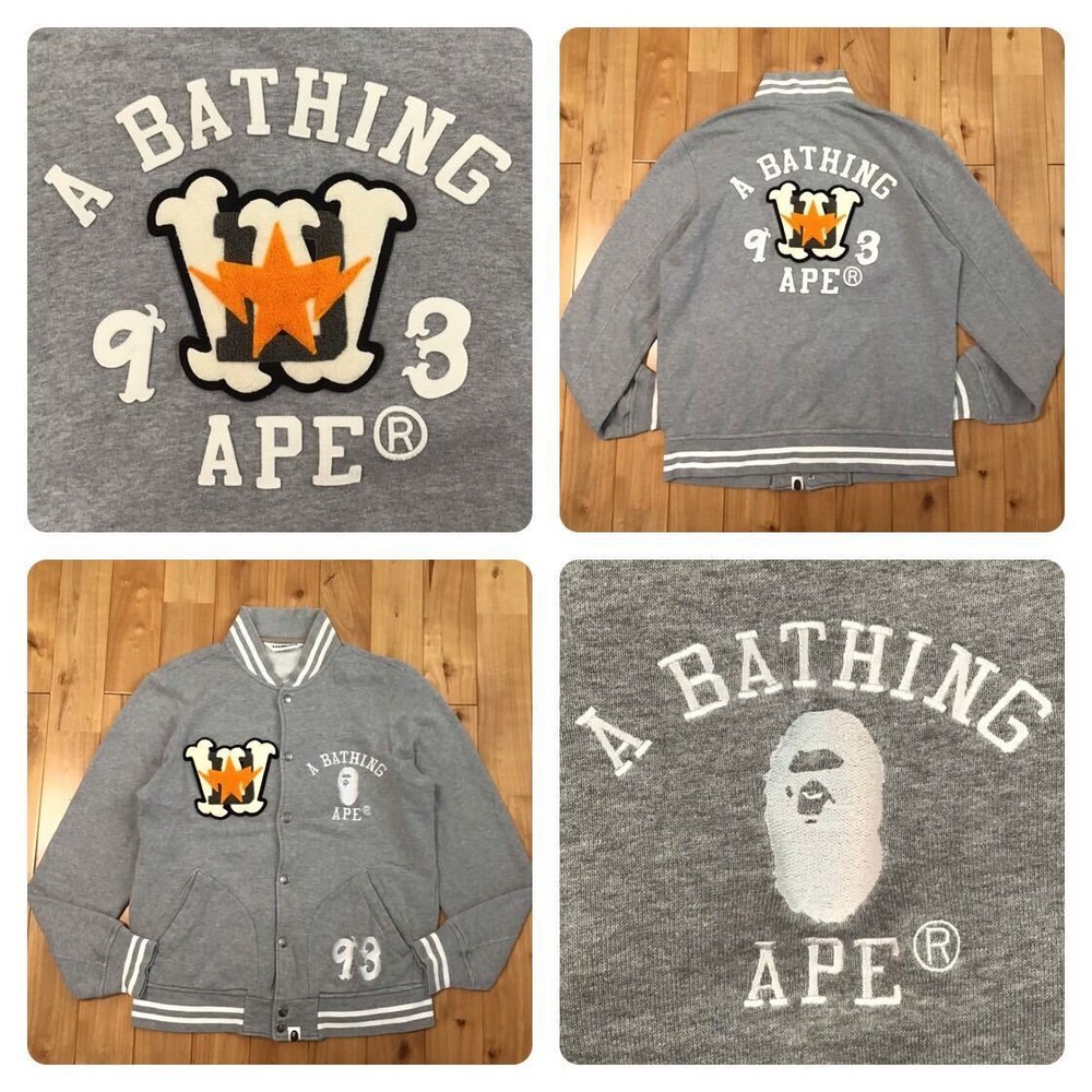 Bape Sta Patch Sweatshirt Stadium Jacket M Size A Bathing Ape Star Sweat Varsity