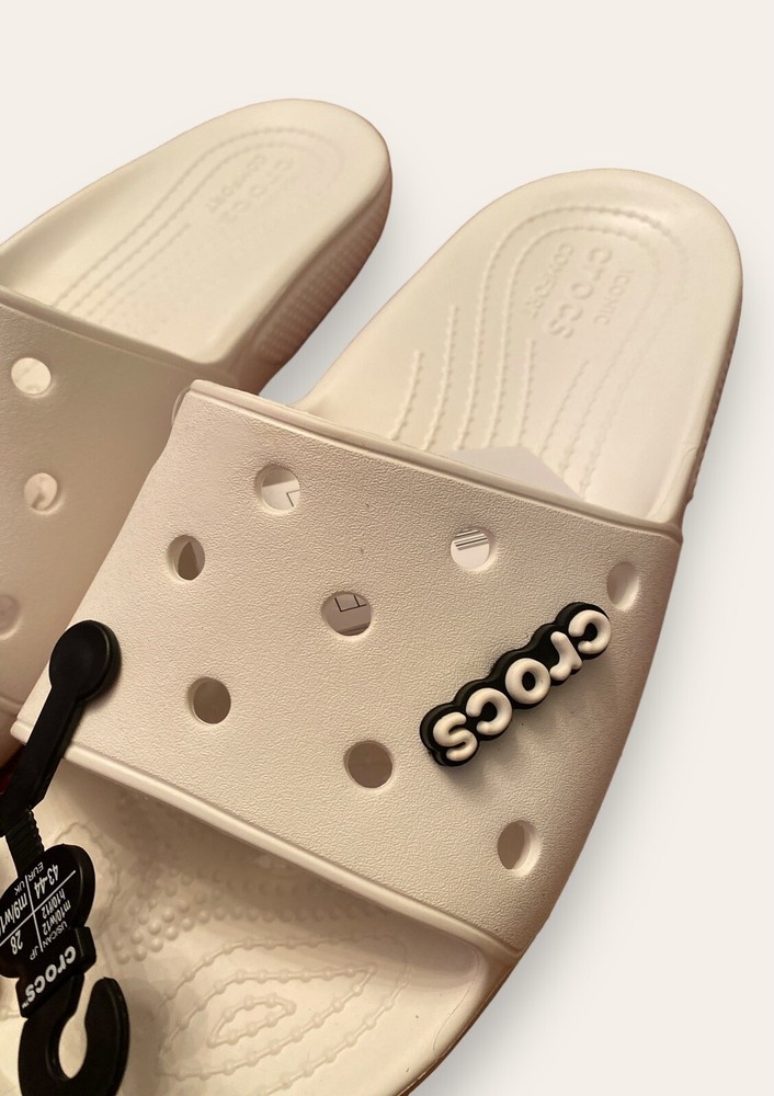 Crocs Men’s 10 Women’s 12 White Waterproof Sandals Slide Shower Shoes New