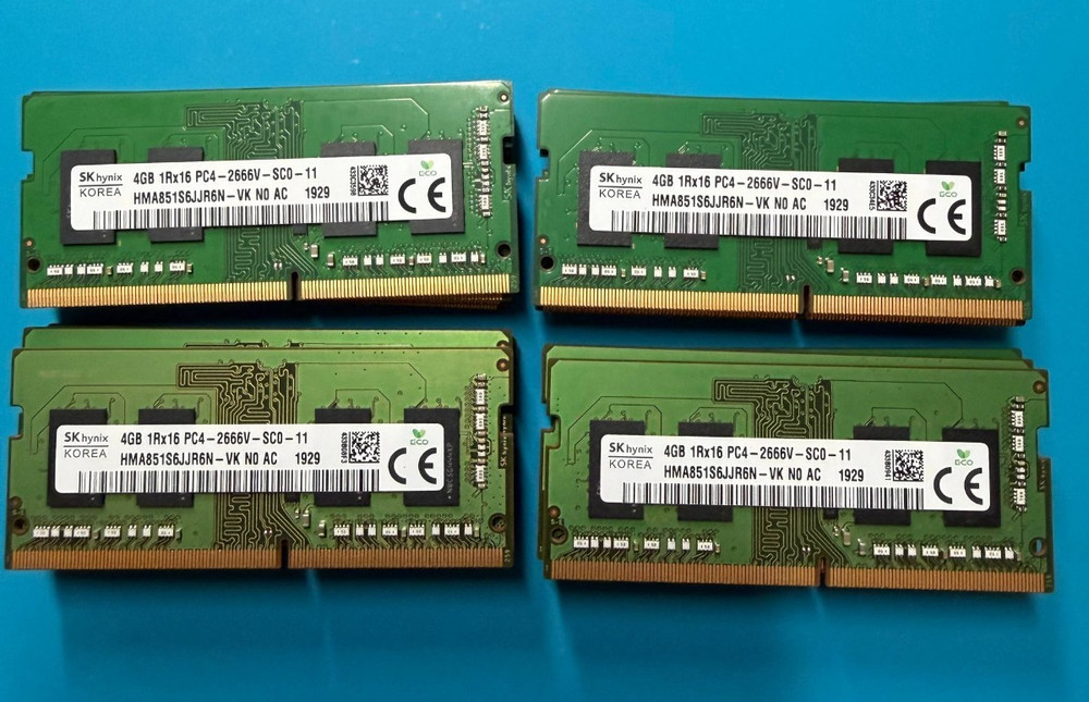 Lot of 20 SK Hynix 4GB 1Rx16 PC4-2666V DDR4 Laptop Memory Ram HMA851S6JJR6N-VK