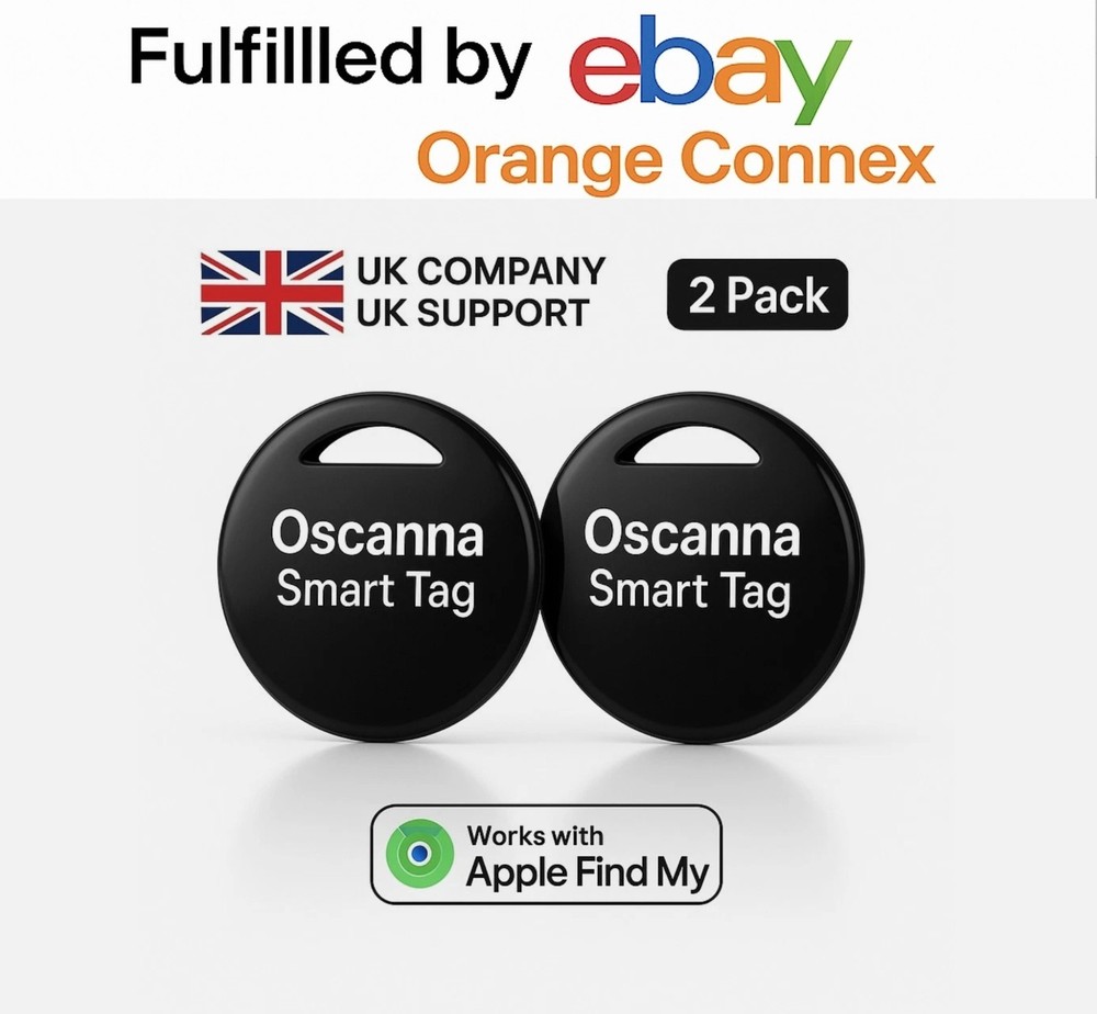 2 x Oscanna air tag Tracker for Apple Find My iPhone–AirTag Compatible Black
