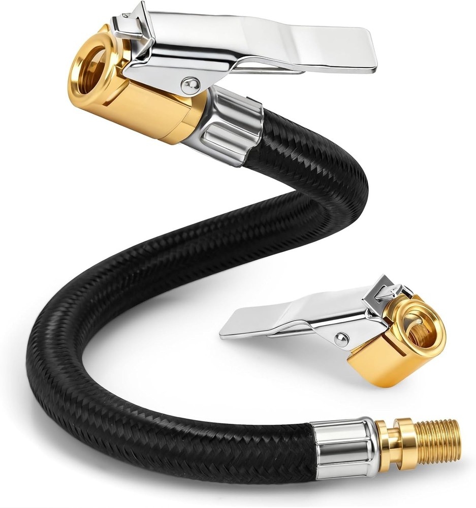 2-Pack Brass Tire Air Chuck Locking Quick Connect Inflator Hose Adapter, No Leak
