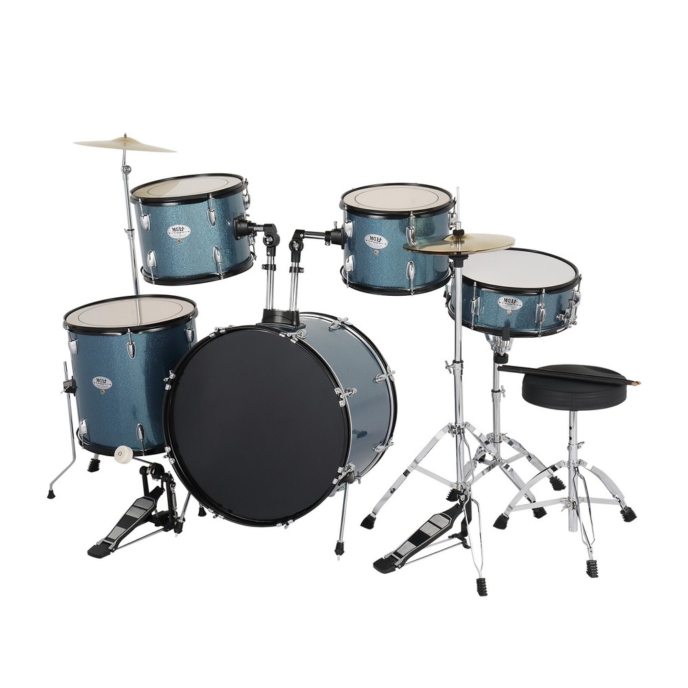 🎸FREE SHIPPING!🎸 Full Size Acoustic Drum Kit +Cymbals Throne Snare Stands!