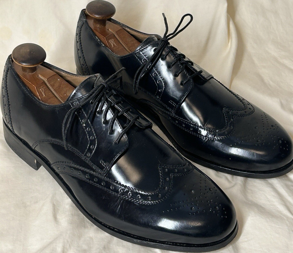 Florsheim Imperial Black Leather Wingtip Oxford  9D