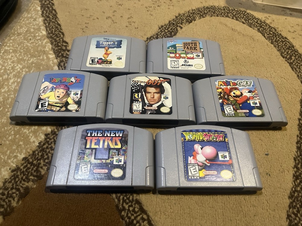 Nintendo 64 Game Cartridge Lot Mario Yoshi Tetris More