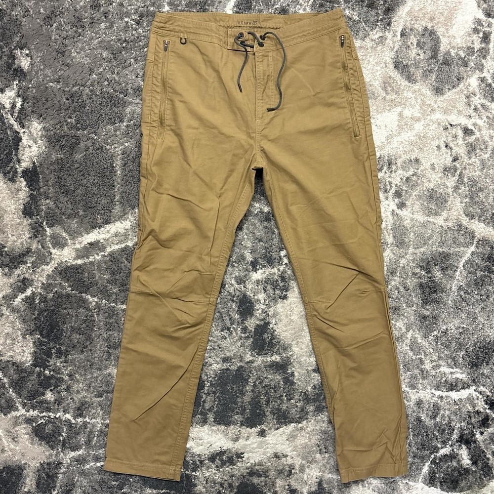 Roark Layover Travel Pants Mens 32x30 Brown Khaki Stretch Drawstring Huckberry