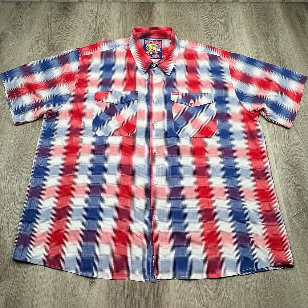 Dixxon Flannel Co All Star Short Sleeve Button Up Shirt Men’s Size 5X Red Plaid