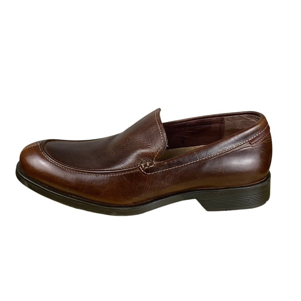 Fossil Mens 8 Brown Leather Loafers Slip On Casual Dress Shoes
