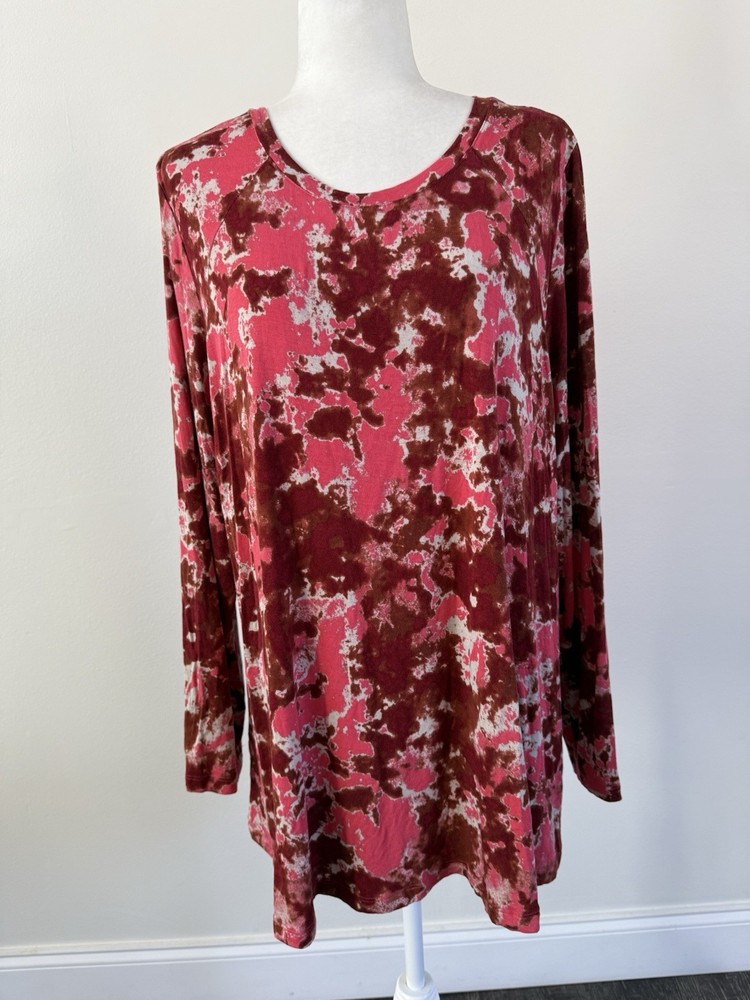 LOGO Lori Goldstein Women’s LS Pockets  Stretch Tunic Top Sz XL(1XL)