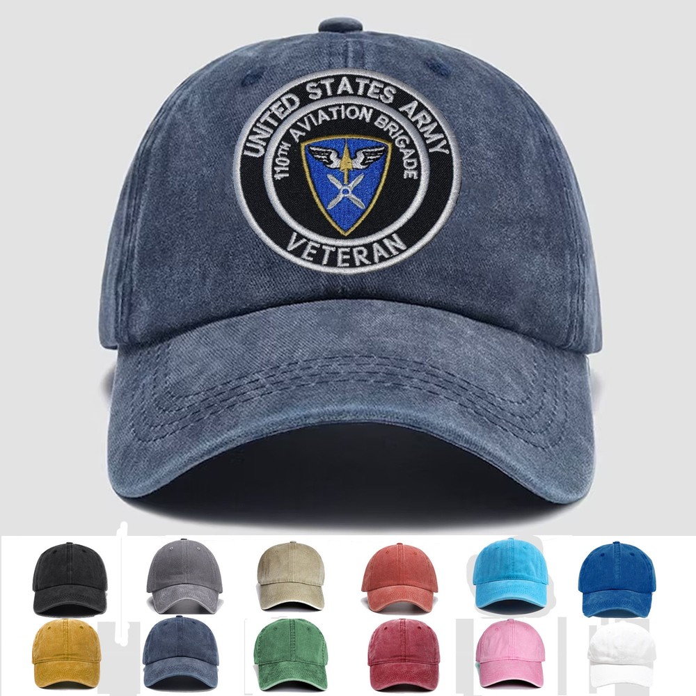 Custom Embroidered Hat US Army 110th Aviation Brigade Veteran, Trucker Hat, Gift