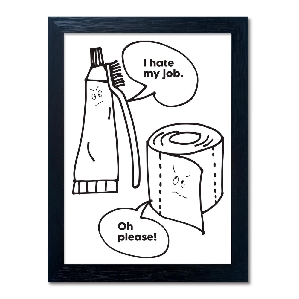 Black and White Bathroom Wall Decor Funny Bathroom Quote Wall Art Framed Cute