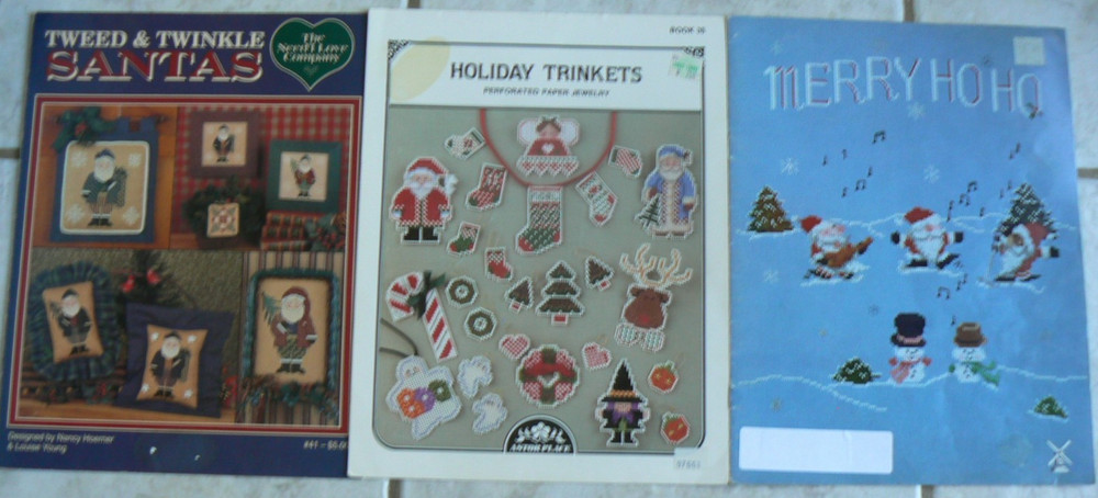 Cross Stitch Tweed&Twinkle Santas,Holiday Trinkets,Merry Ho Ho Christmas pattern