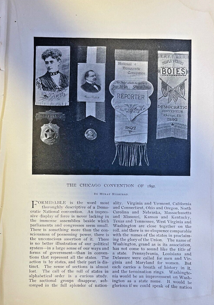 1892 Democratic national Political Convention at Chicago