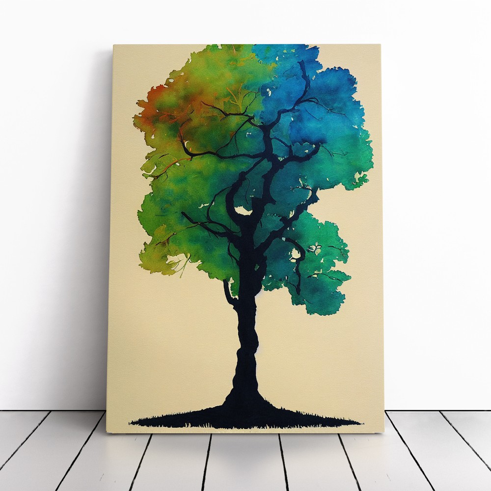 Water Paint Tree No.5 Canvas Wall Art Print Framed Picture Home Office Decor