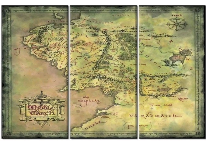 Middle Earth Map - Detailed Lord of The Rings Fantasy World Atlas  