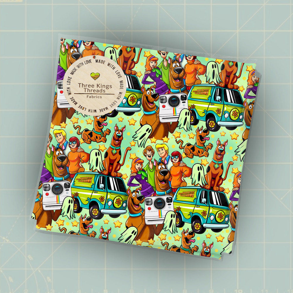 Scooby Doo Mystery Machine Van DBP 1 Yard Fabric Seamless Design Approx 59x36