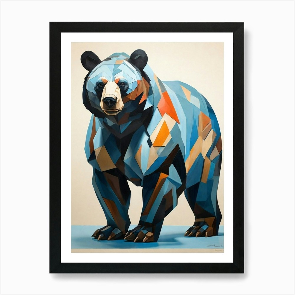 Geometric Bear 1 Art Print Framed Wall Art Poster Canvas Print Picture