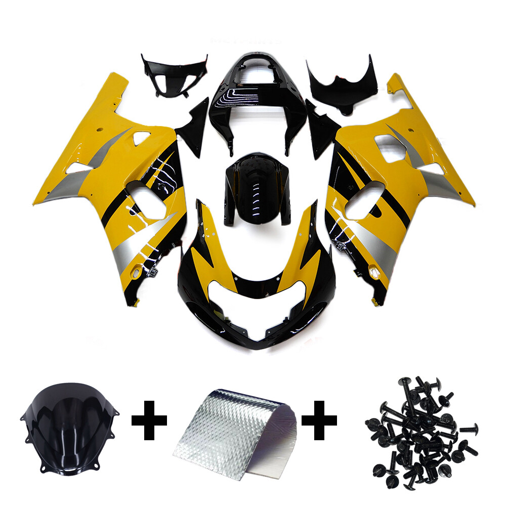Yellow Black Fairing Kit for 2000-2003 Suzuki GSXR600 GSXR750 K1 01 02 Bodywork