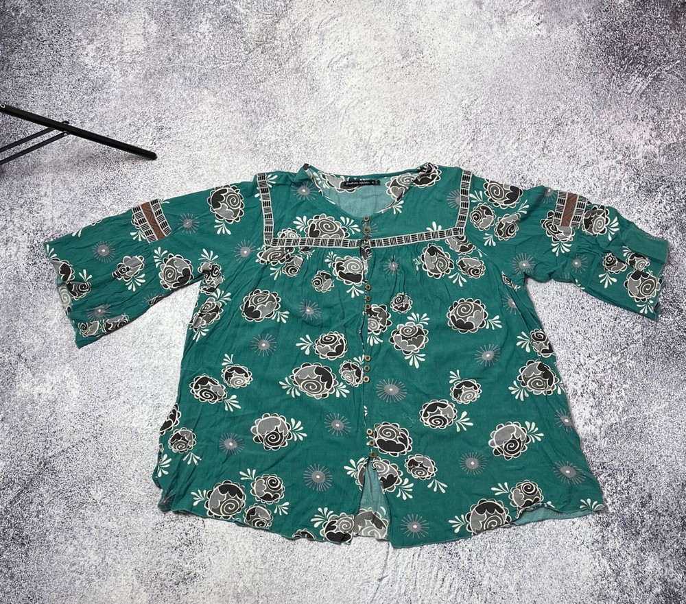 Women Blouse Gudrun  Sjoden size xl made in India flowers