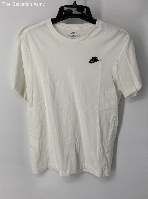 Nike Mens White Cotton Short Sleeve Crew Neck Pullover T-Shirt Size Medium
