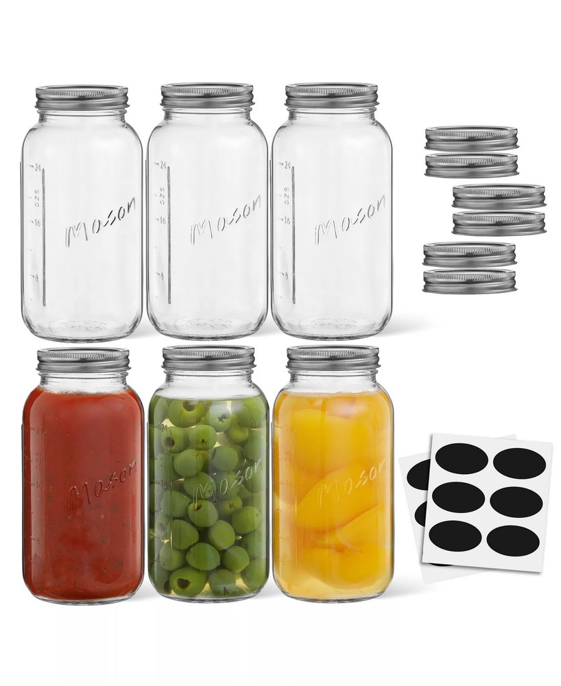 Regular Set of 6 Mason Jars with Airtight Lids