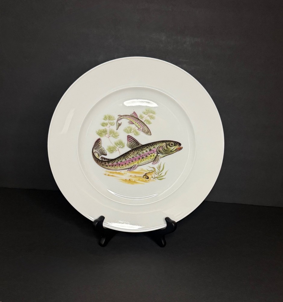 VTG JKW Western Germany Rosenthal Fine Porcelain Rainbow Trout Dinner Plate