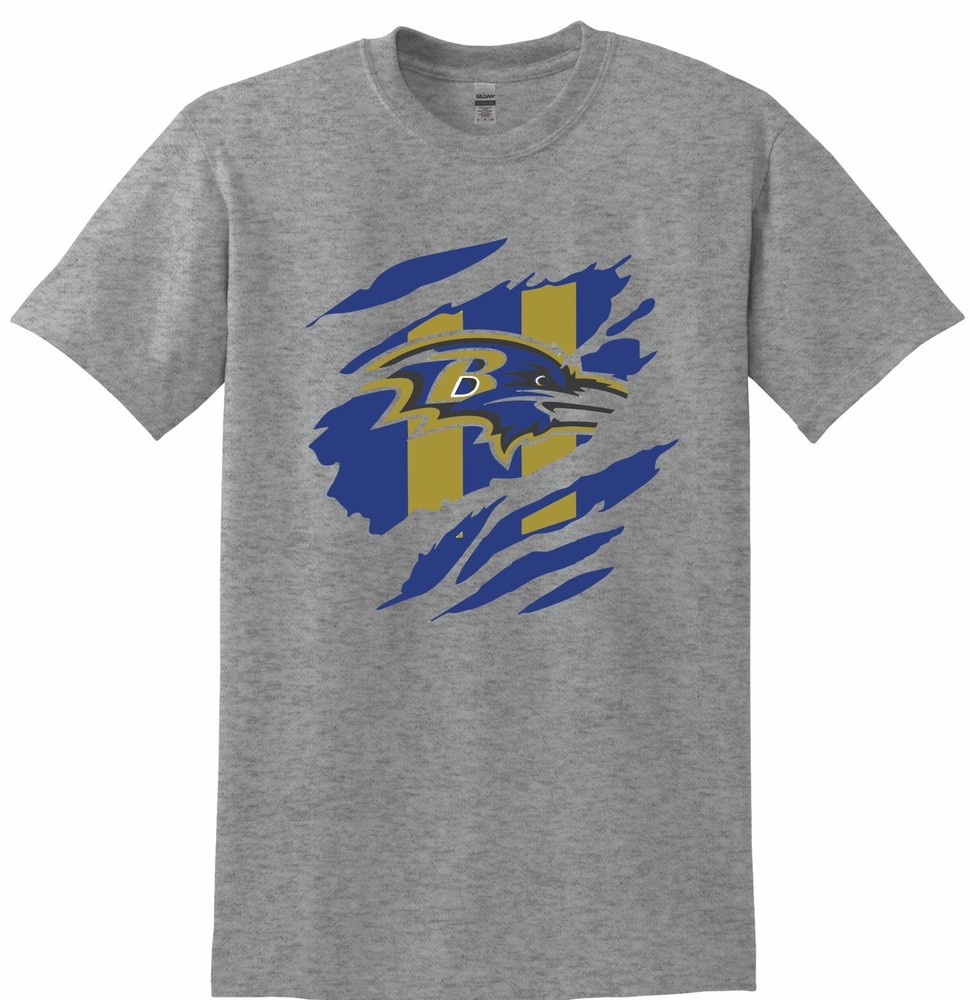Baltimore Fashion Football Ravens Custom Made Men Sports Tee Shirt Vinyl Printed
