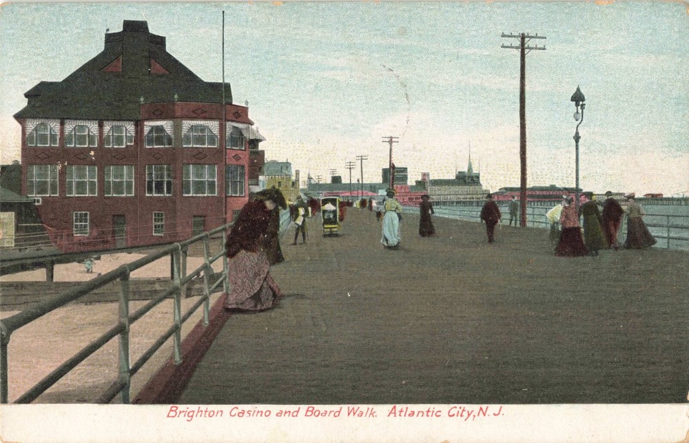 Brighton Casino & Boardwalk Atlantic City New Jersey NJ 1909 Postcard