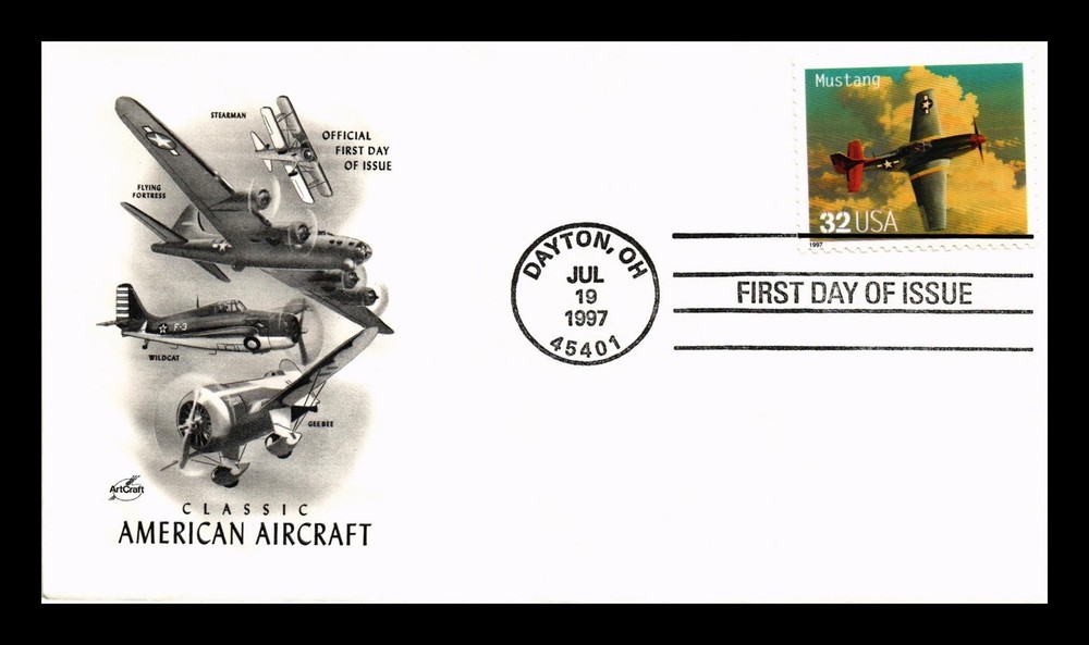 US COVER MUSTANG CLASSIC AMERICAN AIRCRAFT FIRST DAY ISSUE ARTCRAFT
