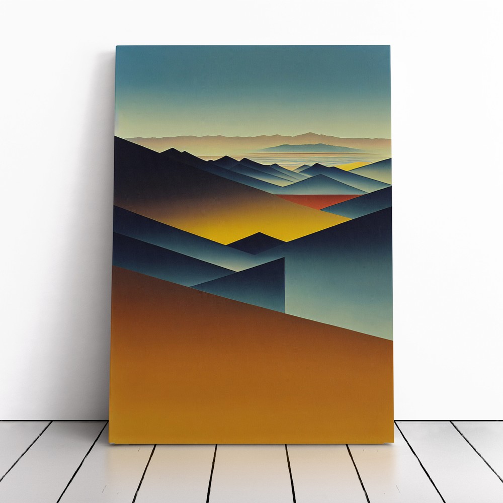 An Abstract Mountain Landscape No.7 Canvas Wall Art Print Framed Picture Lounge