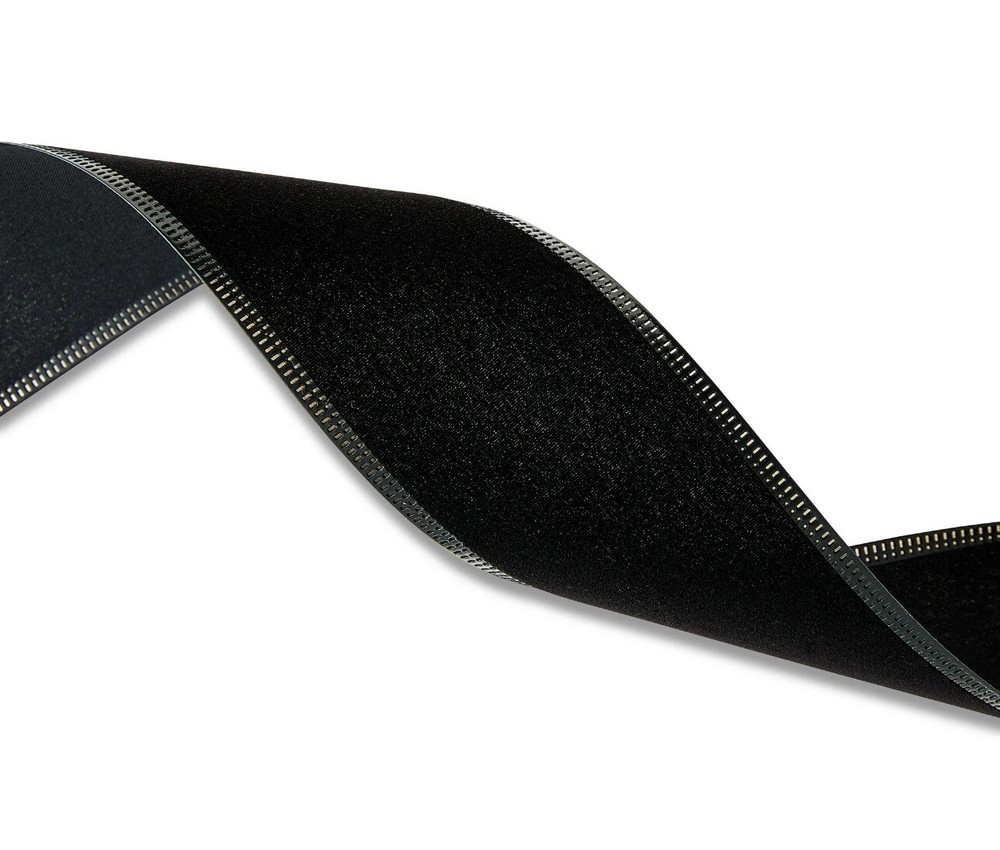 Holiday Time Christmas Velvet / Fuzzy Wired Black Ribbon 2” x30ft