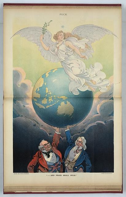 Photo of Puck,Peace Shall Rule,1899,Keppler,John Bull,Angels,Earth,Uncle Sam