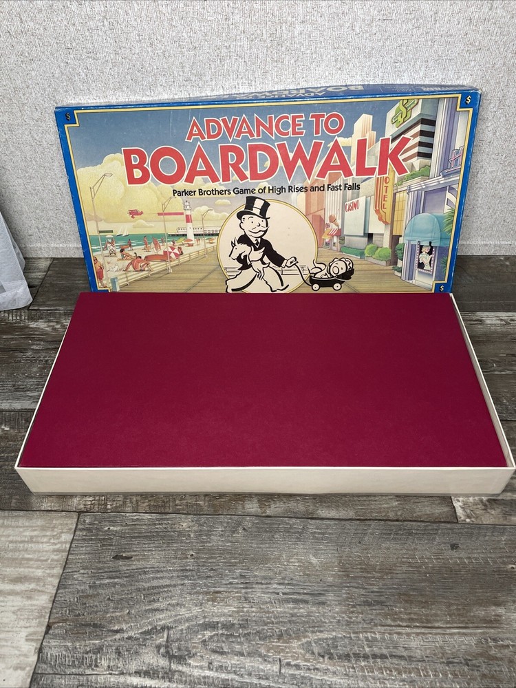 ADVANCE TO BOARDWALK Board Game Parker Brothers Monopoly 1985 COMPLETE