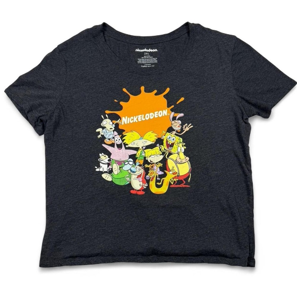 Nickelodeon Nicktoons Graphic T-Shirt XXL SpongeBob Hey Arnold Ren & Stimpy Tee